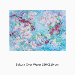 SAKURA OVER WATER 150 x 110 cm