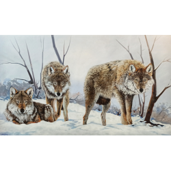 Wolves in The snow 90x150